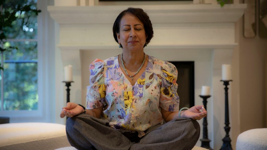 Meena is meditating